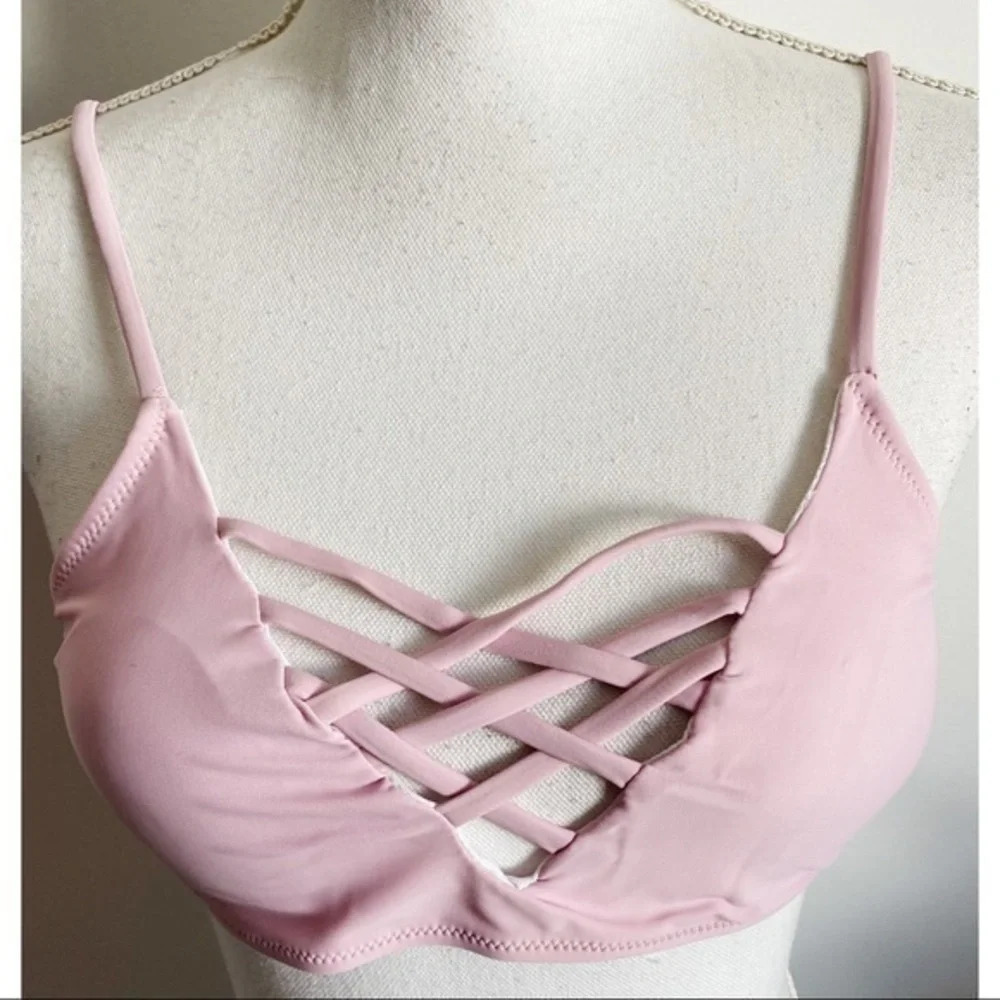 Cupshe Pastel Pink Criss across Strappy Bi…